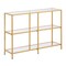 3-Tier Glass Console Table Modern Sofa Side Table with Iron Legs for Living Room Hallway